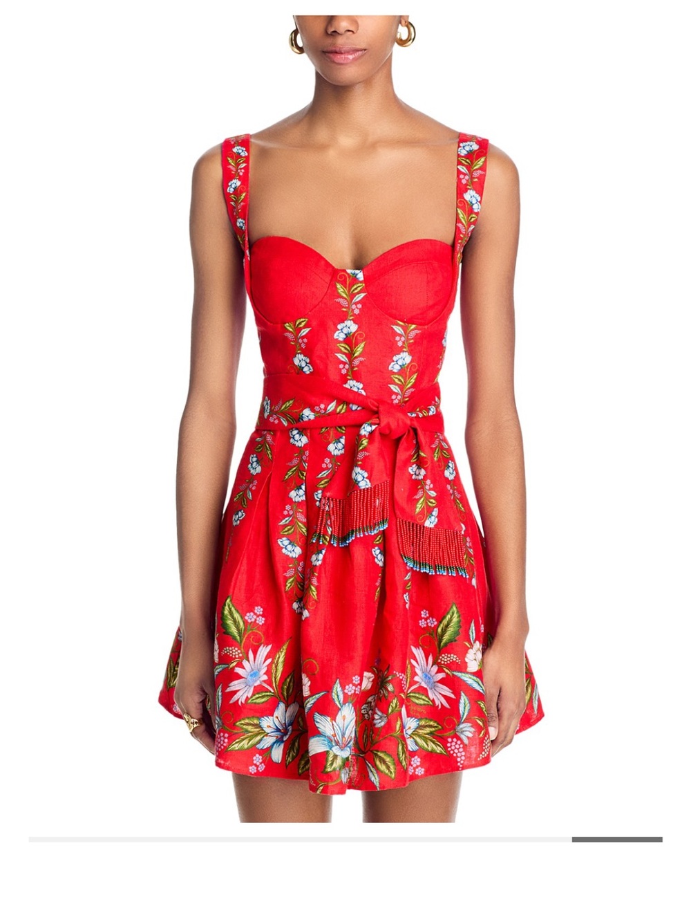 NWT FARM Rio Floral Sweet Bloom Bouquet Red Mini Dress Small - Picture 9 of 10